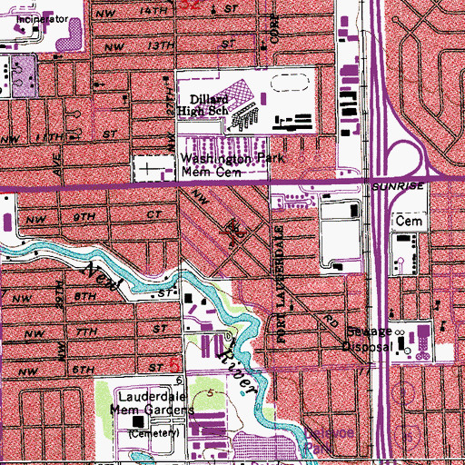 Topographic Map of Franklin Park, FL