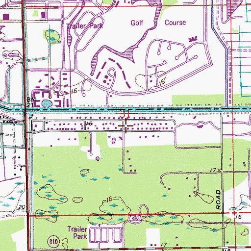 Topographic Map of Hillsboro Pines, FL