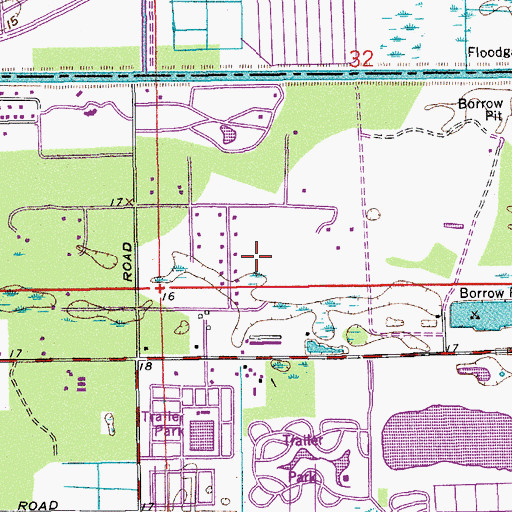 Topographic Map of Hillsboro Ranches, FL