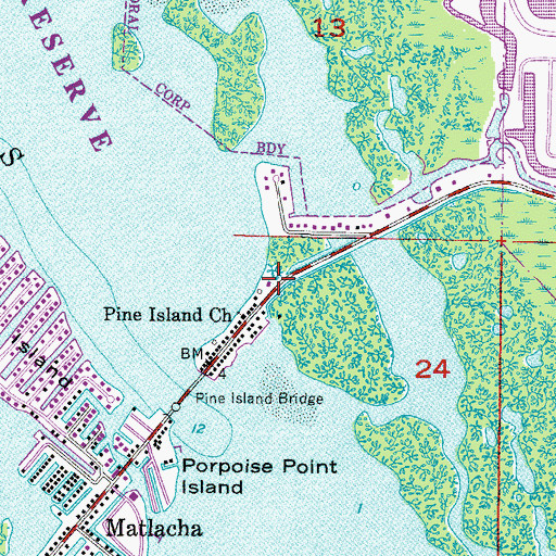 Topographic Map of Matlacha Isles, FL