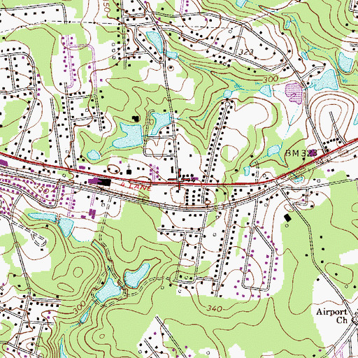 Topographic Map of Oak Grove, SC