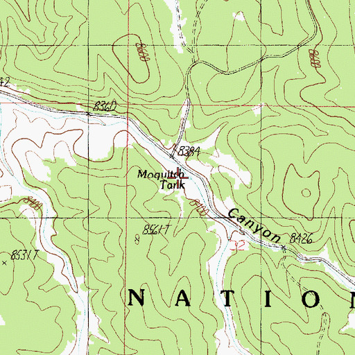 Topographic Map of Moquitch Tank, AZ