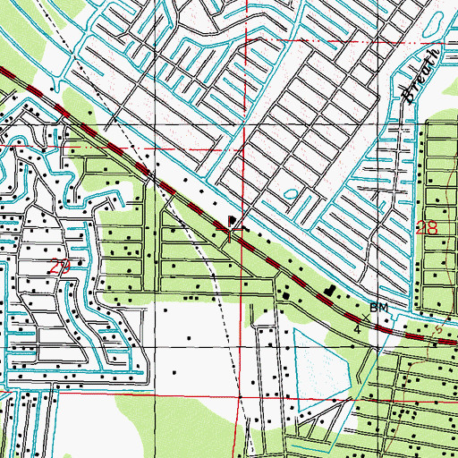 Topographic Map of Shoreline Park, MS