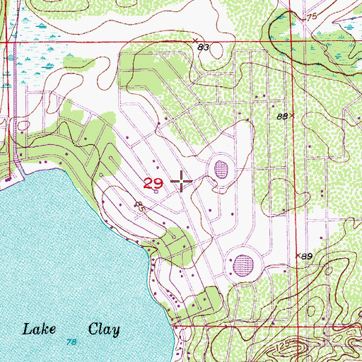 Topographic Map of Sylvan Shores, FL