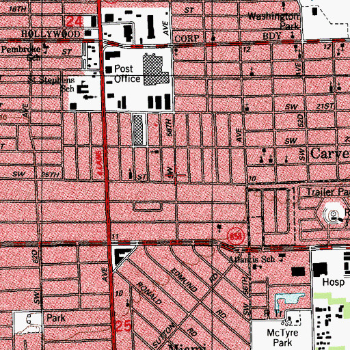 Topographic Map of Utopia, FL