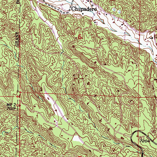 Topographic Map of Chupadero Census Designated Place, NM