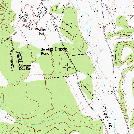 Topographic Map of Cibecue Census Designated Place, AZ