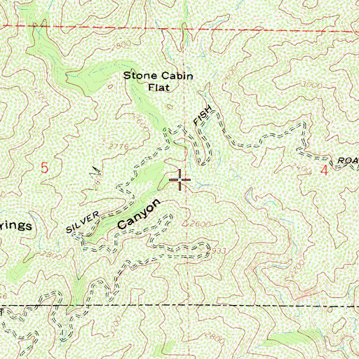 Topographic Map of Cold Springs Canyon, CA