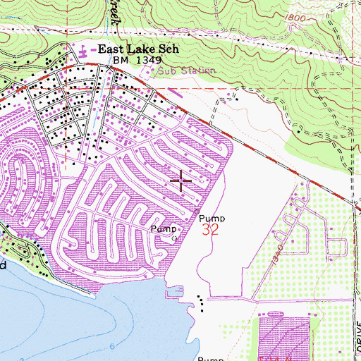 Topographic Map of Clearlake Oaks Census Designated Place, CA