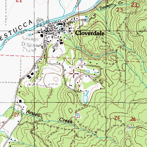 Topographic Map of Cloverdale Census Designated Place, OR