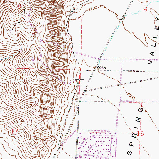 Topographic Map of Cold Springs Census Designated Place, NV