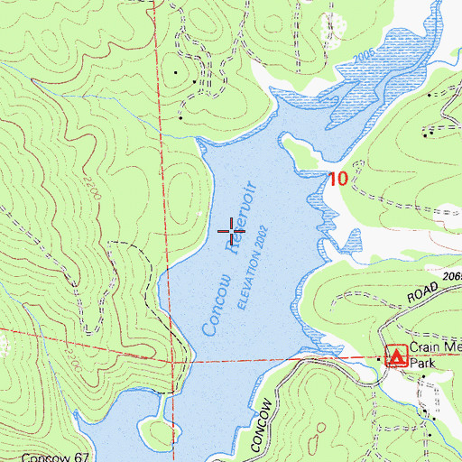 Topographic Map of Concow Census Designated Place, CA