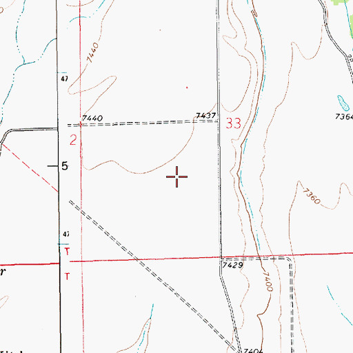 Topographic Map of Cora Census Designated Place, WY