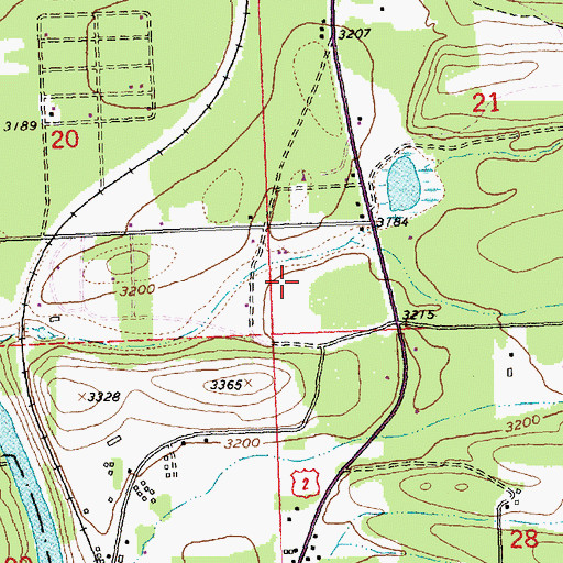 Topographic Map of Coram Census Designated Place, MT