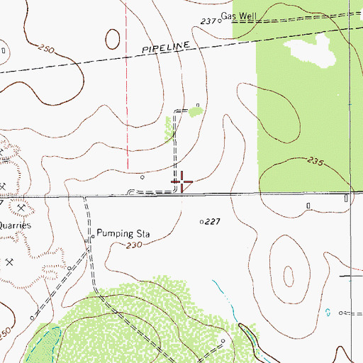Topographic Map of Coyote Acres Census Designated Place, TX