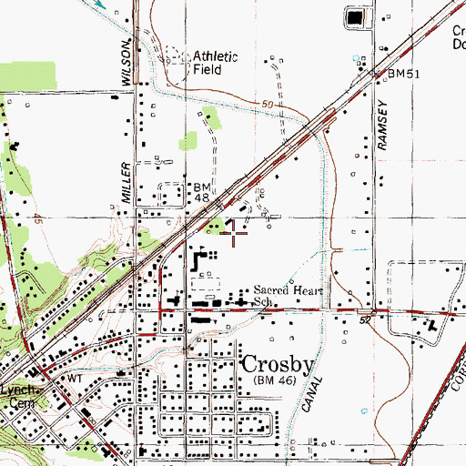 Topographic Map of Crosby Census Designated Place, TX