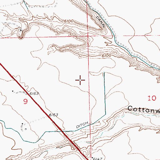 Topographic Map of Crowheart Census Designated Place, WY
