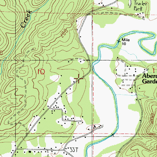 Topographic Map of Aberdeen Gardens Census Designated Place, WA