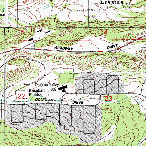 Topographic Map of Air Force Academy Census Designated Place, CO