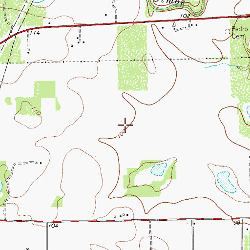 Topographic Map of Airport Road Addition Census Designated Place, TX