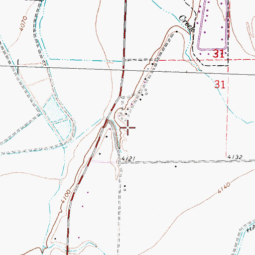 Topographic Map of Airport Road Census Designated Place, WY