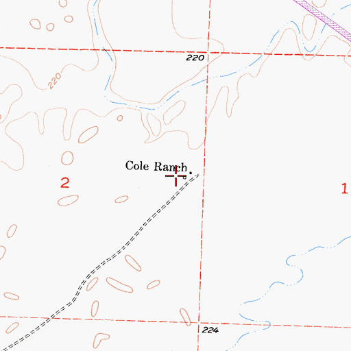 Topographic Map of Cole Ranch, CA