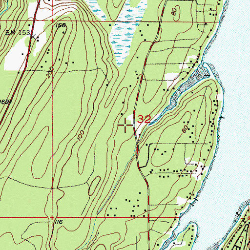 Topographic Map of Allyn-Grapeview Census Designated Place (historical), WA