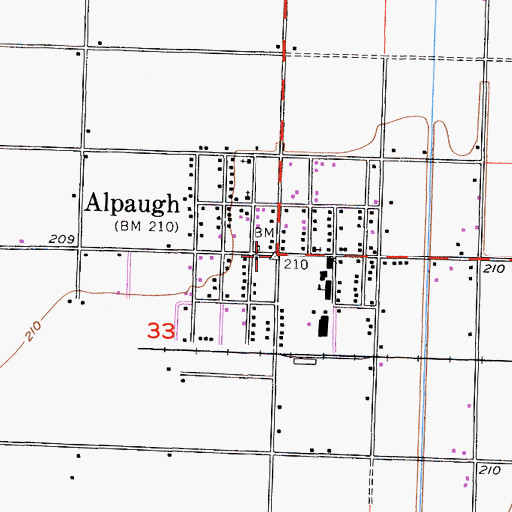 Topographic Map of Alpaugh Census Designated Place, CA