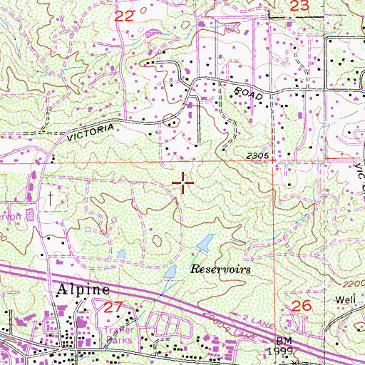 Topographic Map of Alpine Census Designated Place, CA
