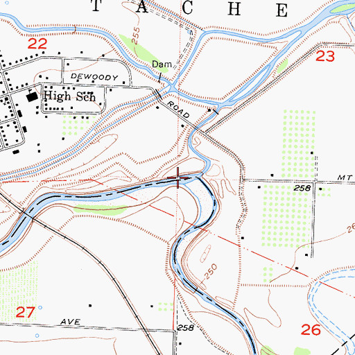 Topographic Map of Cole Slough, CA