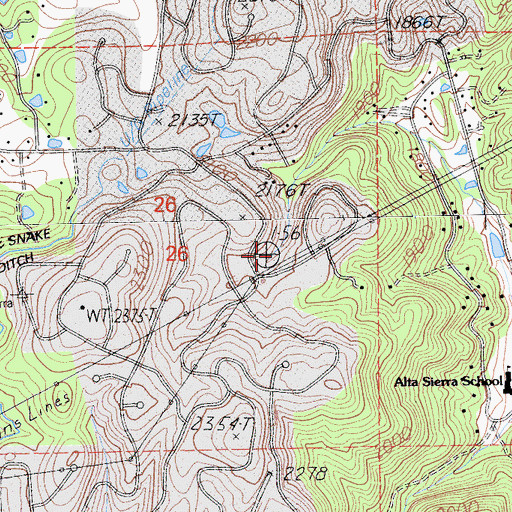 Topographic Map of Alta Sierra Census Designated Place, CA