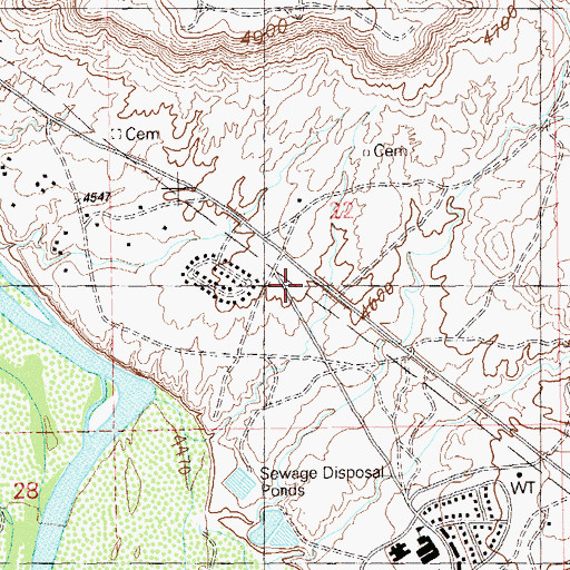 Topographic Map of Aneth Census Designated Place, UT
