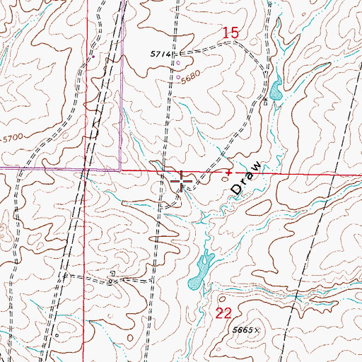 Topographic Map of Antelope Hills Census Designated Place, WY