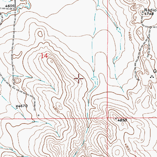 Topographic Map of Antelope Valley-Crestview Census Designated Place, WY
