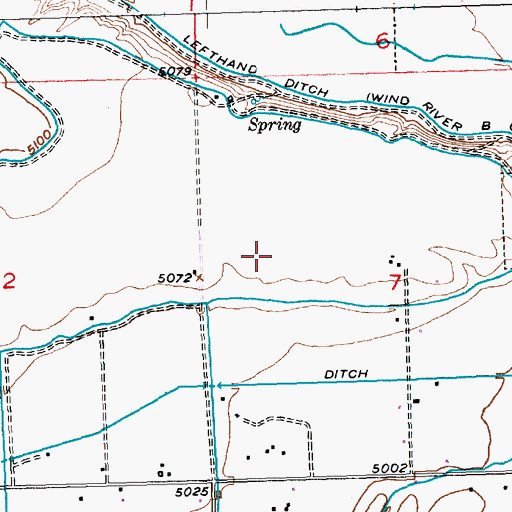 Topographic Map of Arapahoe Census Designated Place, WY