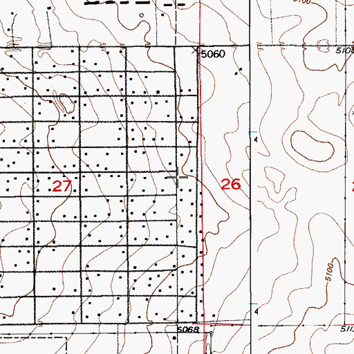 Topographic Map of Aristocrat Ranchettes Census Designated Place, CO