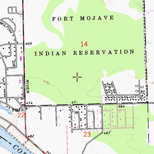Topographic Map of Arizona Village Census Designated Place, AZ