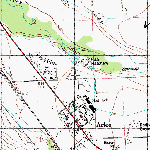 Topographic Map of Arlee Census Designated Place, MT