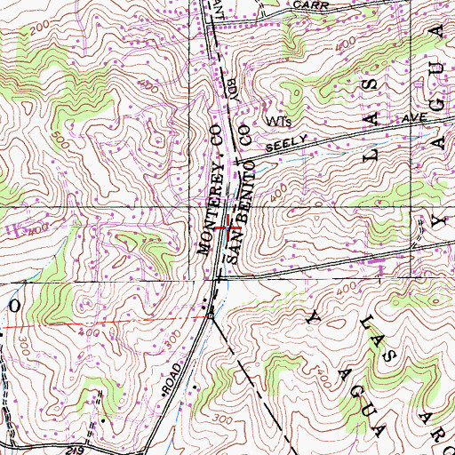 Topographic Map of Aromas Census Designated Place, CA