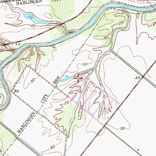 Topographic Map of Arroyo Colorado Estates Census Designated Place, TX