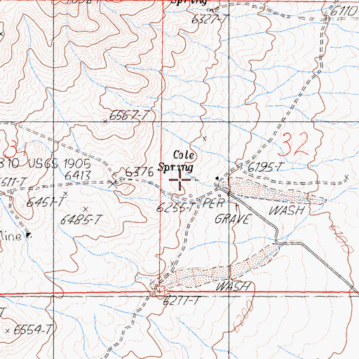 Topographic Map of Cole Spring, CA
