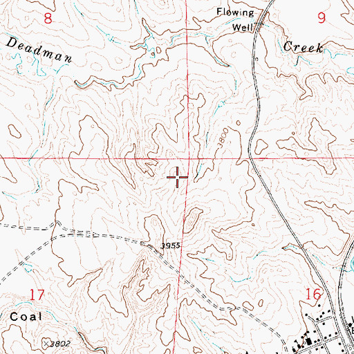 Topographic Map of Arvada Census Designated Place, WY