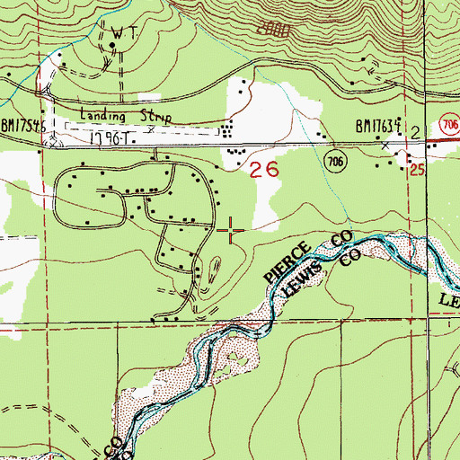 Topographic Map of Ashford Census Designated Place, WA