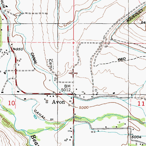Topographic Map of Avon Census Designated Place, UT
