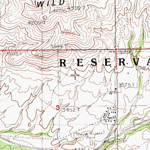 Topographic Map of Azure Census Designated Place, MT