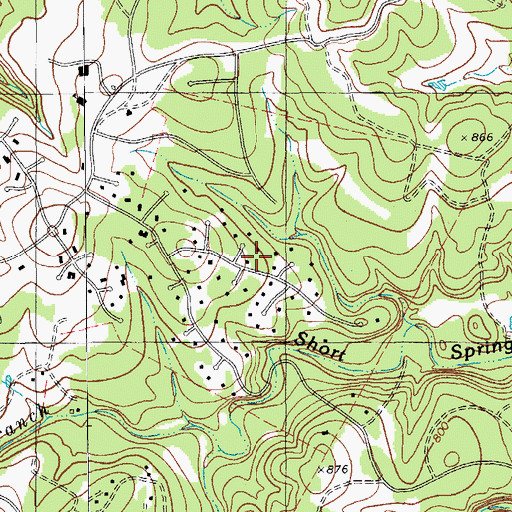 Topographic Map of Barton Creek Census Designated Place, TX