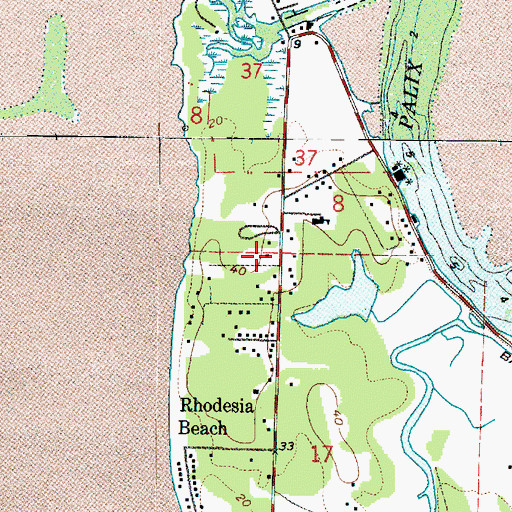 Topographic Map of Bay Center Census Designated Place, WA