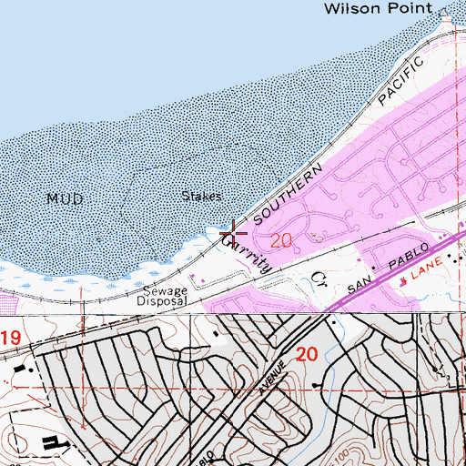 Topographic Map of Bayview-Montalvin Census Designated Place, CA