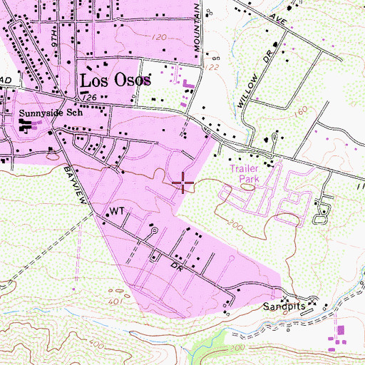 Topographic Map of Los Osos Census Designated Place, CA