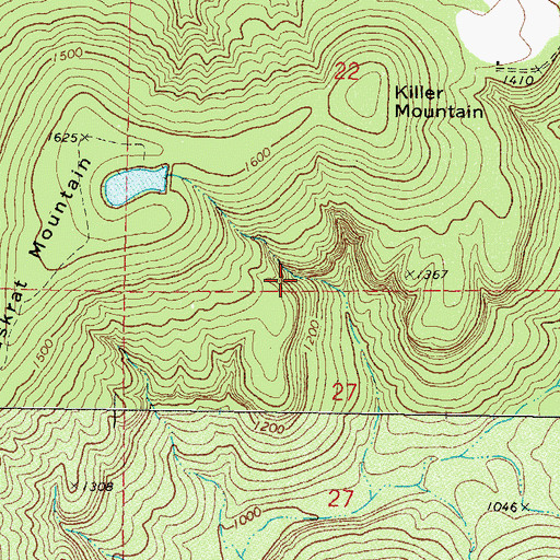 Topographic Map of Bell Census Designated Place, OK